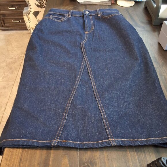 Rails Highland High-Waist Midi Denim Skirt Sz 28 Midnight Blues Color Wash NWOT - Picture 6 of 9